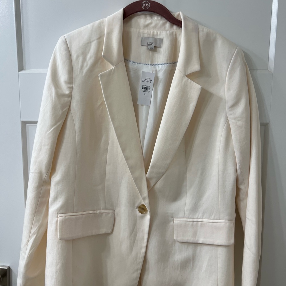 NWT LOFT Cream Blazer Tailored Suit Jacket
